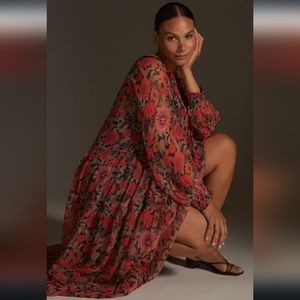 Marais Printed Chiffon Maxi Dress XL